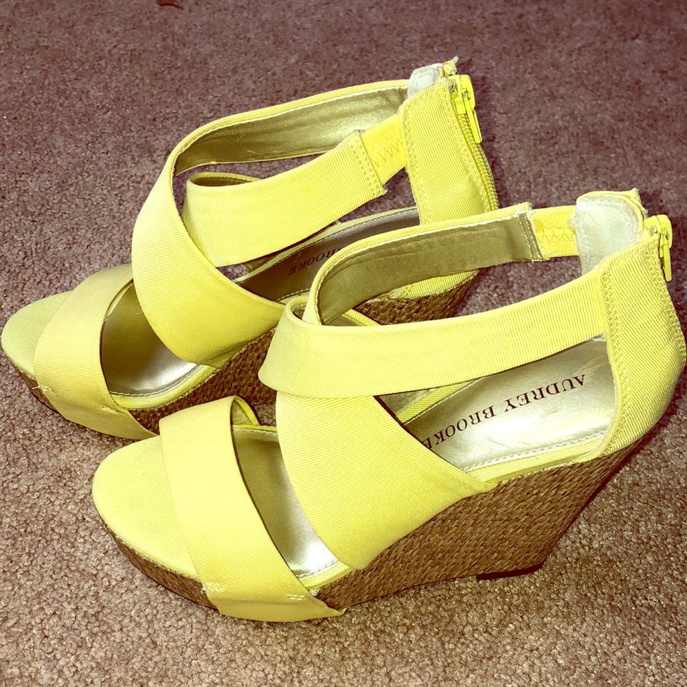 Yellow Audrey Brooke wedges